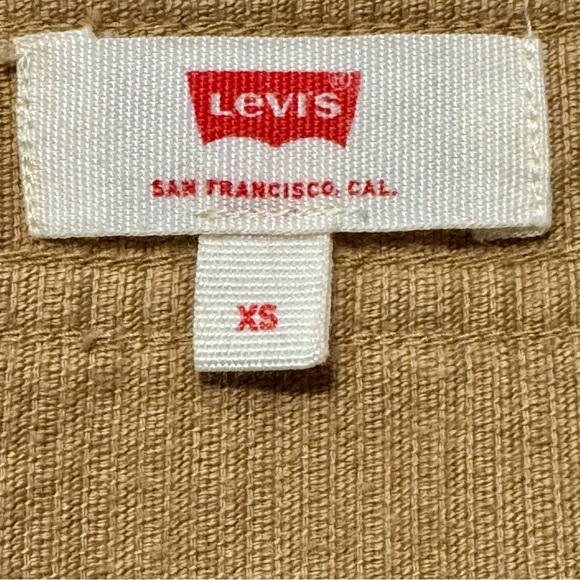 Levi’s Fiorella Corduroy Tan Button Down Front Mini Jumper Dress size XS - Picture 14 of 16